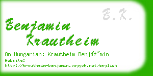 benjamin krautheim business card